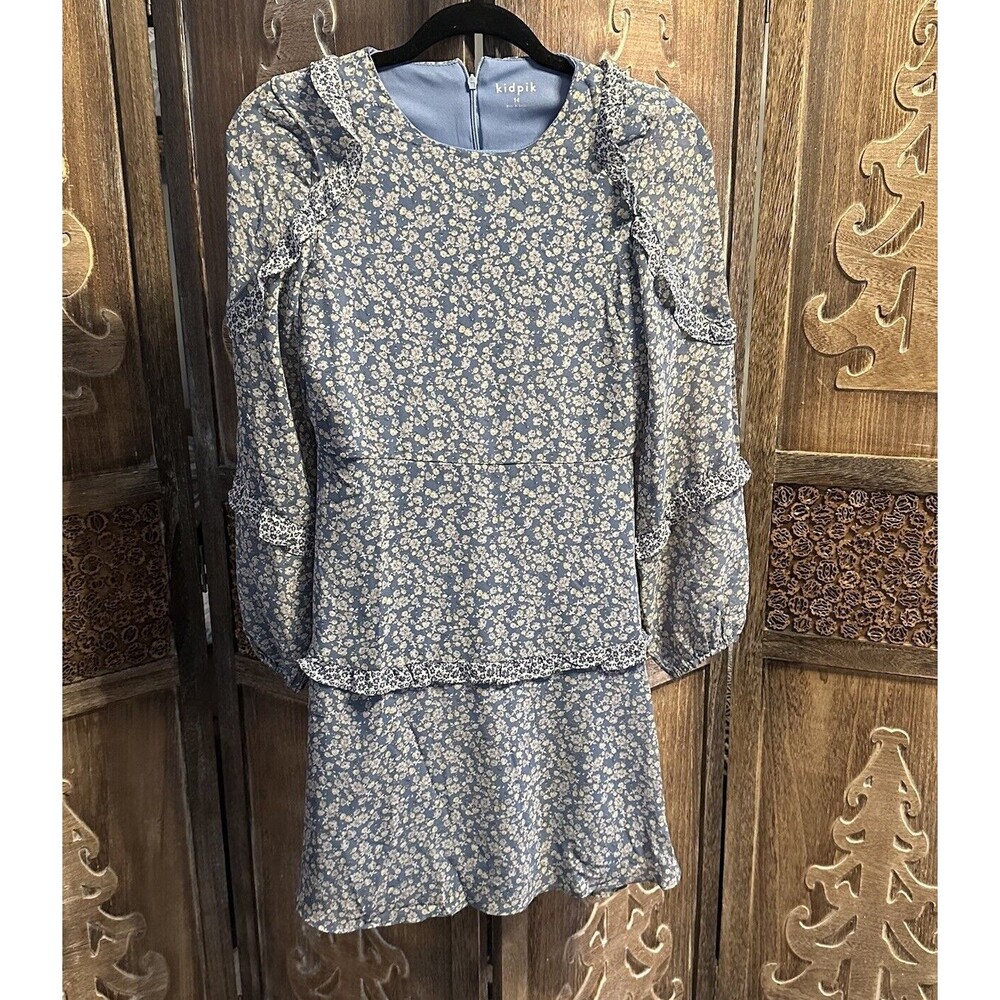 Kidpik Blue Floral Dress Girls Sz 14 NWOT C14